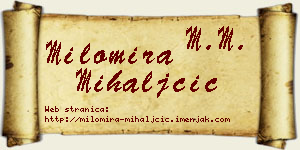 Milomira Mihaljčić vizit kartica